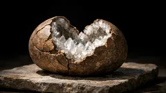 Dinosaurie vajce ako geóda: vedci našli fosíliu plnú kryštálov kalcitu