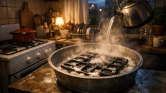 Ako vyčistiť rošt na plynovom sporáku bez škrabky: trik s jedlou sódou a vriacou vodou